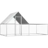 vidaXL Kippenren 4x2x2 m gegalvaniseerd staal