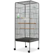 vidaXL Vogelkooi 54x54x146 cm staal zwart