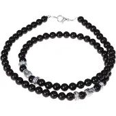 Memphis Zwarte Onyx kralen ketting voor mannen