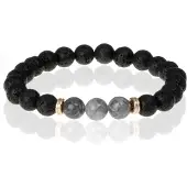 Memphis Kralen armband Lavastone Royalty Grey