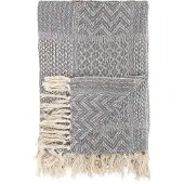Bloomingville plaid met patroon grijs
