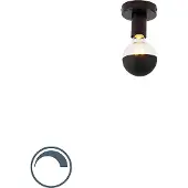 QAZQA Design plafondlamp zwart met G95 kopspiegel zwart - Facil