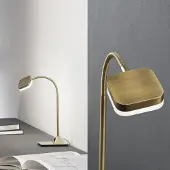 Orion LED-bureaulamp Tobias, messing / goud, Woon-/ Eetkamer, metaal, Modern, LED bureaulamp