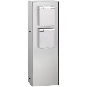 LCD Roestvrijstalen stopcontactzuil 019, 2-voudig, roestvrij staal Steckdosensäule 019, alu / grijs / zink, Roestvrij staal, Modern