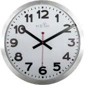 Nextime NE-3999ARRC Wandklok Dia. 35 Cm, Aluminium, Wit, 'Station' Radio Controlled (DCF)