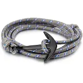 LGT JWLS Anker armband polyester koord Grijs met Zwart