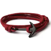 LGT JWLS Anker armband Donkerrood polyester koord