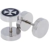 LGT JWLS Heren oorbellen Fake Ear Plug Cross