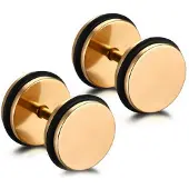 Mendes Dumbbell Stud oorbellen Edelstaal Goud