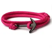 LGT JWLS Anker armband Donkerroze polyester koord