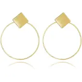 LGT JWLS LGT Jewels Cirkelvormige Damesoorbellen met Rhombus Zilver