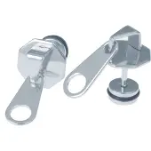 Mendes Zipper Stud oorbellen Titanium Zilver