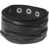 LGT JWLS Gesneden zwarte leren heren armband