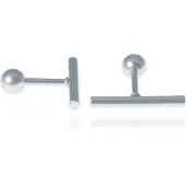 LGT JWLS Staaf oorbellen edelstaal Bar T Zilver