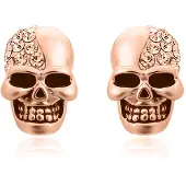 Mendes Skull Stud oorbellen Edelstaal Kristal Rosegoudkleurig