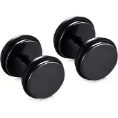 Mendes Dumbbell Stud oorbellen Edelstaal Zwart