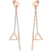 Cilla Jewels Dames oorhangers Edelstaal Staaf Driehoek Rose