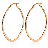 Cilla Jewels Ovale oorbellen Edelstaal Rose-50mm