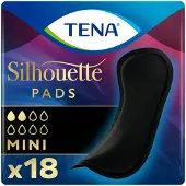 Tena 3x Silhouette Pads Black Mini 18 Stuks