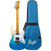 Flight Pathfinder Tenor Electric Ukulele Trans Blue