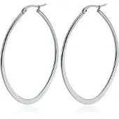 Cilla Jewels Ovale oorbellen Edelstaal Zilverkleurig-50mm