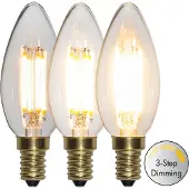 Star Trading 3 standen - Kaarslamp - E14 - 4W - Super Warm Wit <2200K - Filament - Helder
