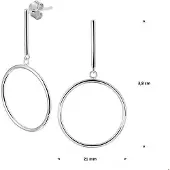 Trendjuwelier huiscollectie TFT Oorhangers Rondje Zilver Gerhodineerd Glanzend