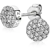 Zinzi zilveren oorknoppen rond wit 6mm ZIO1376Z