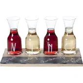 COSY&TRENDY VINO SET 5 DELIG 4 X KARAF, HOUDER METKRIJTBORD 5.3X15CM