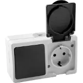 ABC-led Stopcontact + schakelaar waterdicht - Opbouw