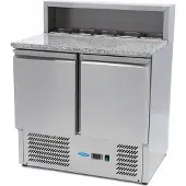 Maxima Pizzawerkbank 90 cm 2 Deuren 5 x 1/6 GN incl. RVS Afdekking