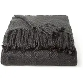 Malagoon Anthracite Solid Plaid-125 x 150 cm