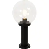 QAZQA Staande buitenlamp zwart met kunststof bol 50 cm IP44 - Sfera