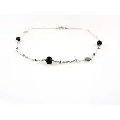 Sophie model Donnata ketting in zilver met zwart bolletje en cubic zirconia