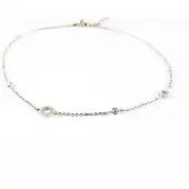 Sophie model Benigna ketting in zilver met rondje gezet met cubic zirconia