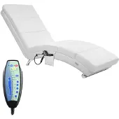Casaria Ligstoel Londen Wit met Massage- & Verwarmingsfunctie