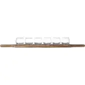 COSY&TRENDY APEROSET 6 GLAZEN 1 HOUTEN PLANKJEGLAS D6.4X6CM PLANKJE 66.5X9.5X1.8CM