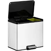 EKO - Essential 2 Recycler pedaalemmer 20+9 ltr, EKO - Steel Polypropylene - wit