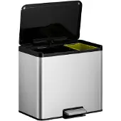 EKO - Essential 2 Recycler pedaalemmer 20+9 liter - Stainless steel Polypropylene - mat RVS - Prullenbak
