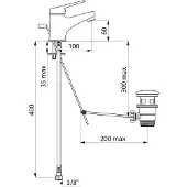 Delabie Del wastafelmengkraan opbouw, chroom, voorsprong uitloop 110mm