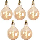 Livin24 Lichtbron LED bol Ø12,5 cm (set van 5) gold