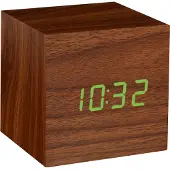 Gingko Cube Click Clock Walnoot/Groen