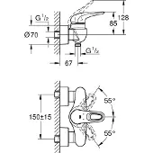 GROHE Eurostyle New douchekraan Chroom