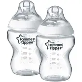 Tommee tippee Natural Start Babyflessen - set van 2 x 260ml baby flessen - Lage toevoersnelheid 0m+