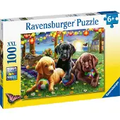 Ravensburger puzzel Honden picknick - Legpuzzel - 100 stukjes