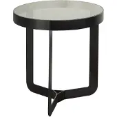 Spinder Design bijzettafel Douglas 46 x 50 cm glas/staal grijs