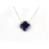 Sophie model Fiori klein ketting in zilver paarse klaver