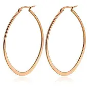 Cilla Jewels Ovale oorbellen Edelstaal Rose-40mm