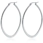 Cilla Jewels Ovale oorbellen Edelstaal Zilverkleurig-60mm