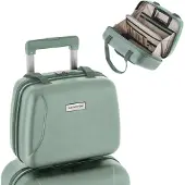 Carryon Skyhopper Beautycase 13 Ltr - Make-up Koffer - Luxe Toilettas - Met Cijferslot - Maat: 33,5 x 28 x 18 - Olijf